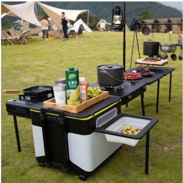 c&g outdoors Outdoor Camping Kitchen Station, Movable Folding Camping